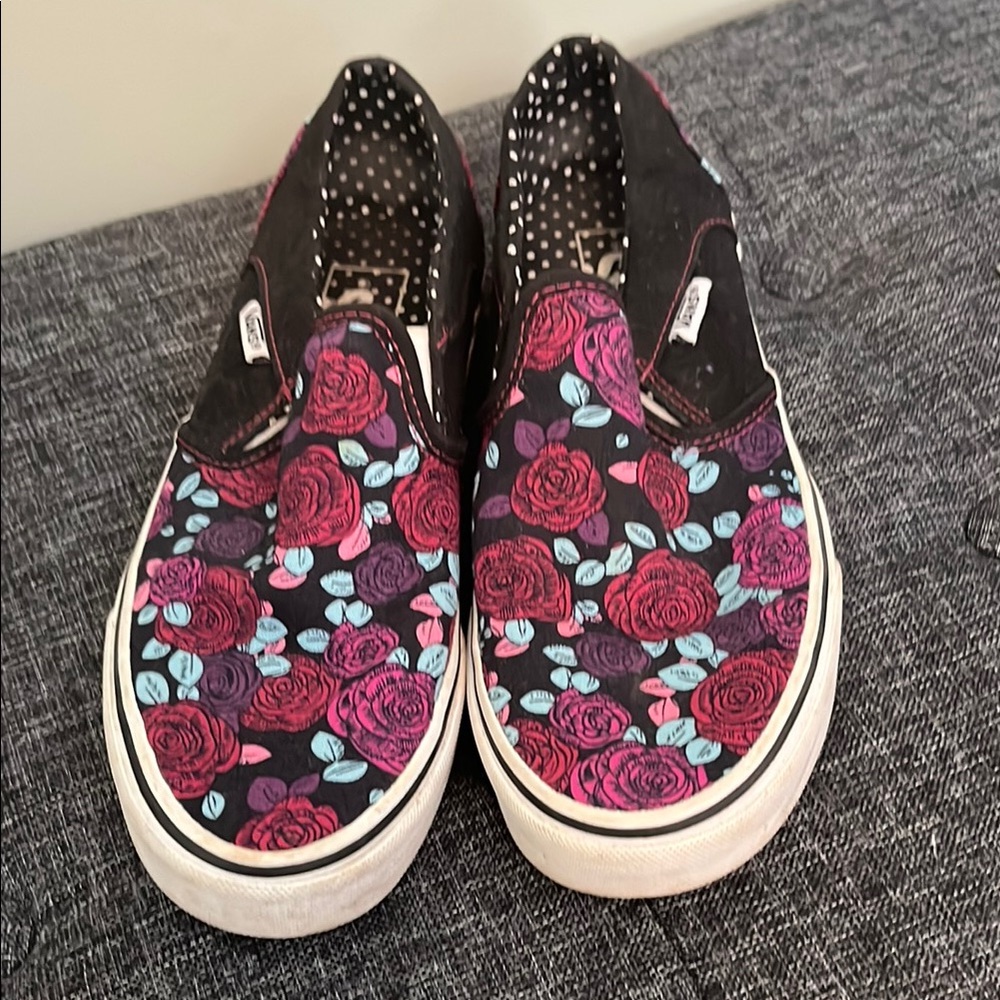 Floral Vans Slip-On Sneakers